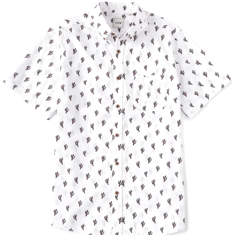 Black and White Cactus 🌵 Button Up Tee